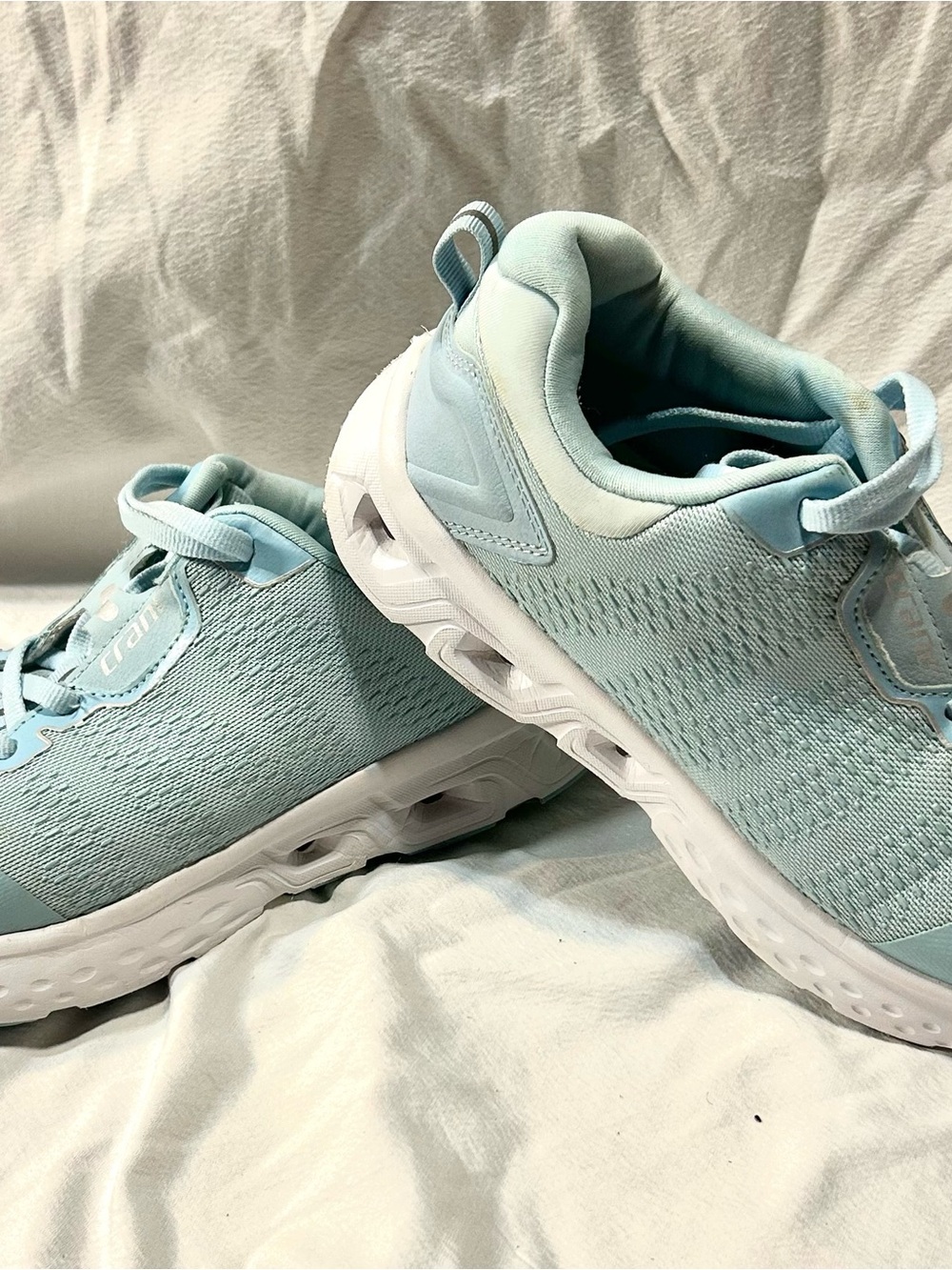 Light Blue Women's Lightweight Knit Sneaker - Brand Unlabeled